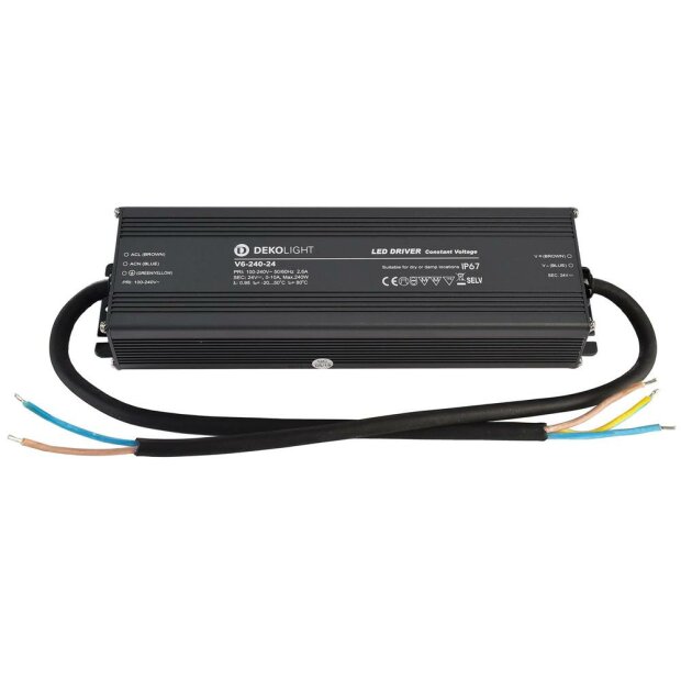 Deko-Light, Netzgerät (CV, DC) 24 V, IP, CV, V6-240-24, 240.0 W, 100-240 V/AC, Bemessungsstrom: 2900