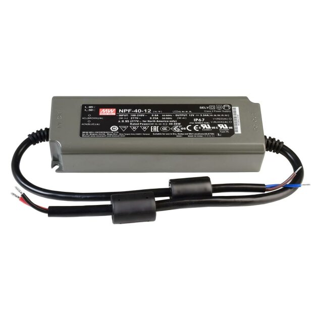 Meanwell, Netzgerät (CV, DC), CV, NPF-40-12, 40.0 W, 90-305 V/AC, Ausgangsspannung: 12 V/DC