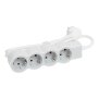 Flache Steckdosenleiste 4x Steckdose, 1,5 Meter Kabel Farbe: Ultraweiß/Grau