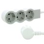 Flache Steckdosenleiste 3x Steckdose, 3 Meter Kabel Farbe: Ultraweiß/Grau