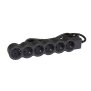 Flache Steckdosenleiste 6x Steckdose, 3 Meter Kabel Farbe: Schwarz