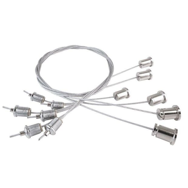 Sytemkomponenten, Seilabhängung LED Panel II Set 6 Stk., Tiefe: 1500 mm