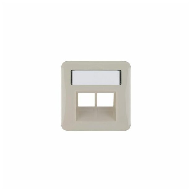 Abdeckung RJ45 C5 C6 mit Beschriftungsträger Creo mandelweiß