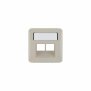 Abdeckung RJ45 C5 C6 mit Beschriftungsträger Creo mandelweiß
