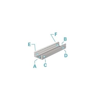 Profil, U-Profil flach AU-01-08, 8 - 9,3 mm LED Stripes, Aluminium, Silber, Eloxiert, Tiefe: 1000 mm