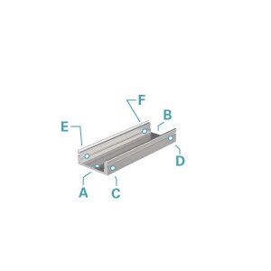 Profil, U-Profil flach AU-01-12, 12 - 13,3 mm LED Stripes, Aluminium, Silber, Eloxiert, Tiefe: 2000