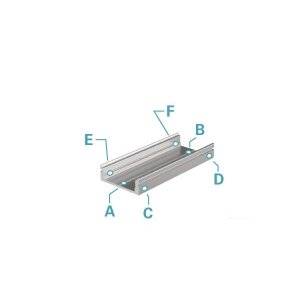 Profil, U-Profil flach AU-01-15, 15 - 16,3 mm LED Stripes, Aluminium, Silber, Eloxiert, Tiefe: 1000