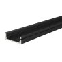 Profil, U-Profil flach AU-01-15, 15 - 16,3 mm LED Stripes, Aluminium, Schwarz, Eloxiert, Tiefe: 2000