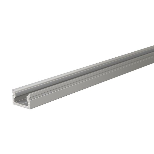 Profil, U-Profil flach AU-01-05, 5 - 5,7 mm LED Stripes, Aluminium, Silber, Eloxiert, Tiefe: 1000 mm