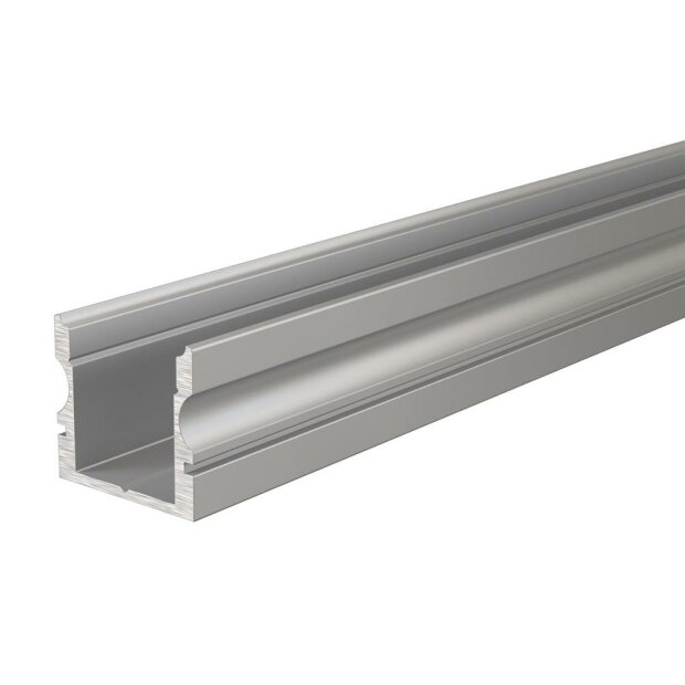 Profil, U-Profil hoch AU-02-08, 8 - 9,3 mm LED Stripes, Aluminium, Silber, Eloxiert, Tiefe: 1000 mm,