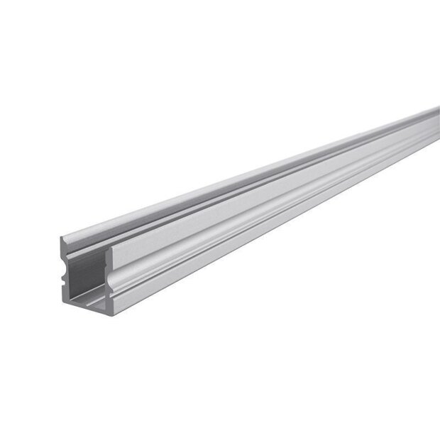 Profil, U-Profil hoch AU-02-08, 8 - 9,3 mm LED Stripes, Aluminium, Silber, Eloxiert, Tiefe: 3000 mm,