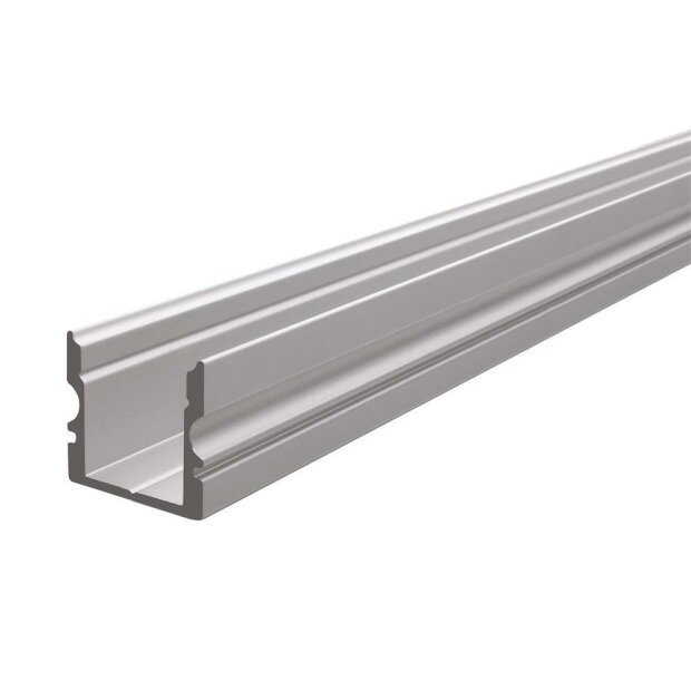 Profil, U-Profil hoch AU-02-10, 10 - 11,3 mm LED Stripes, Aluminium, Silber, Eloxiert, Tiefe: 2000 m