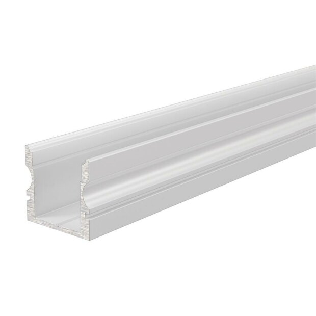 Profil, U-Profil hoch AU-02-10, 10 - 11,3 mm LED Stripes, Aluminium, Weiß, Tiefe: 2000 mm, Breite: 1