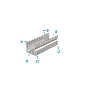 Profil, U-Profil hoch AU-02-12, 12 - 13,3 mm LED Stripes, Aluminium, Silber, Eloxiert, Tiefe: 1000 m