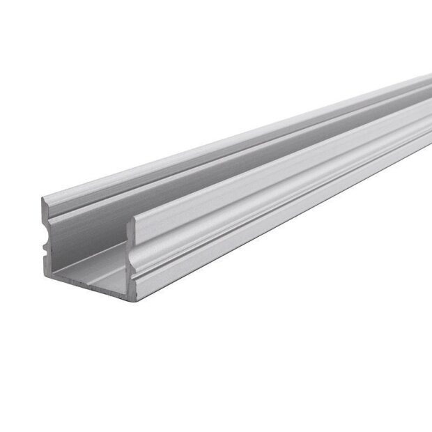 Profil, U-Profil hoch AU-02-12, 12 - 13,3 mm LED Stripes, Aluminium, Silber, Eloxiert, Tiefe: 3000 m