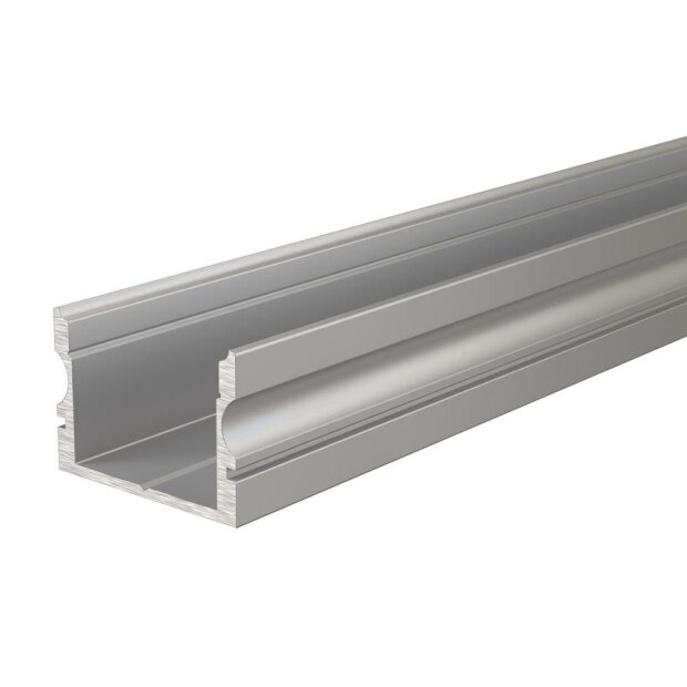 Profil, U-Profil hoch AU-02-15, 15 - 16,3 mm LED Stripes, Aluminium, Silber, Eloxiert, Tiefe: 1000 m