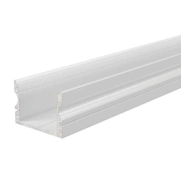 Profil, U-Profil hoch AU-02-15, 15 - 16,3 mm LED Stripes, Aluminium, Weiß, Tiefe: 2000 mm, Breite: 2