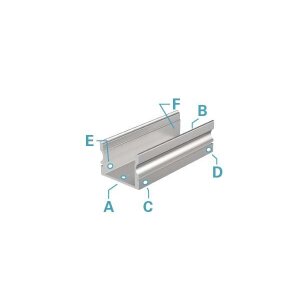 Profil, U-Profil hoch AU-02-15, 15 - 16,3 mm LED Stripes, Aluminium, Weiß, Tiefe: 2000 mm, Breite: 2