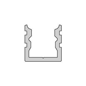 Profil, U-Profil hoch AU-02-05, 5 - 5,7 mm LED Stripes, Aluminium, Silber, Eloxiert, Tiefe: 1000 mm,