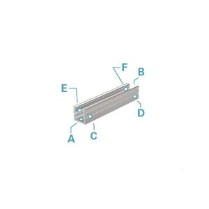 Profil, U-Profil hoch AU-02-05, 5 - 5,7 mm LED Stripes, Aluminium, Silber, Eloxiert, Tiefe: 2000 mm,