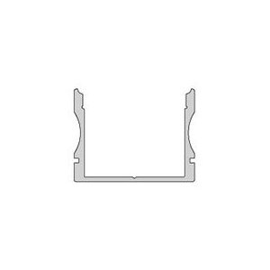 Profil, U-Profil hoch AU-02-20, 20 - 21,3 mm LED Stripes, Aluminium, Silber, Eloxiert, Tiefe: 2000 m