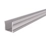 Profil, U-Profil hoch AU-02-20, 20 - 21,3 mm LED Stripes, Aluminium, Silber, Eloxiert, Tiefe: 3000 m