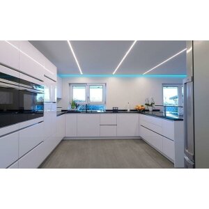 Profil, Nuten-Profil, U-hoch AU-03-12, 12 - 13,3 mm LED Stripes, Aluminium, Silber, Eloxiert, Tiefe: