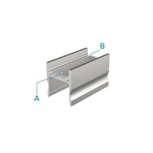 Profil, H-Profil AH-01-20, 20 - 21,3 mm LED Stripes, Aluminium, Silber, Eloxiert, Tiefe: 2000 mm, Br