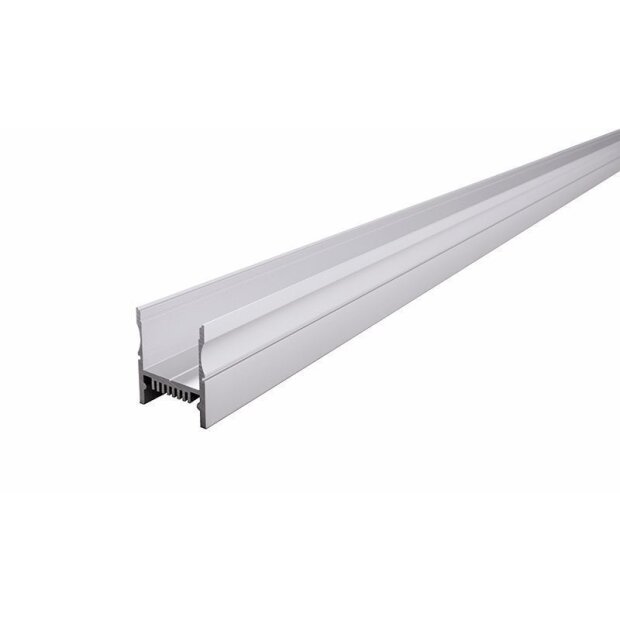 Profil, H-Profil AH-01-20, 20 - 21,3 mm LED Stripes, Aluminium, Silber, Eloxiert, Tiefe: 3000 mm, Br