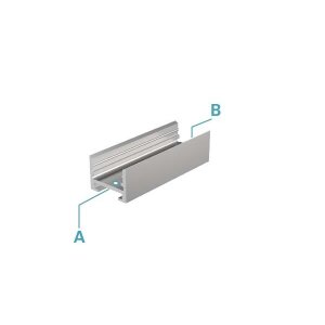 Profil, Nuten-Profil, U-hoch AU-10-12, Aluminium, Silber, Eloxiert, Tiefe: 2000 mm, Breite: 18.2 mm,