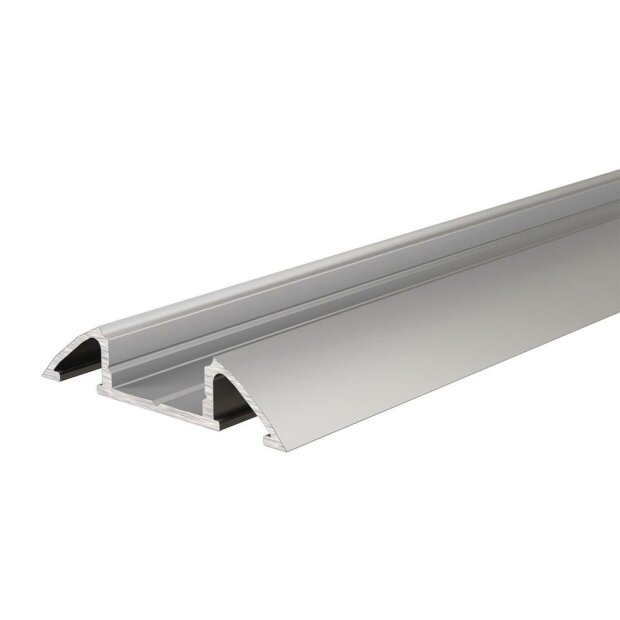 Profil, Unterbau-Profil flach AM-01-10, 10 - 11,3 mm LED Stripes, Aluminium, Silber, Eloxiert, Tiefe