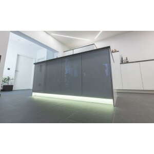 Profil, Unterbau-Profil flach AM-01-10, 10 - 11,3 mm LED Stripes, Aluminium, Schwarz, Gebürstet, Tie