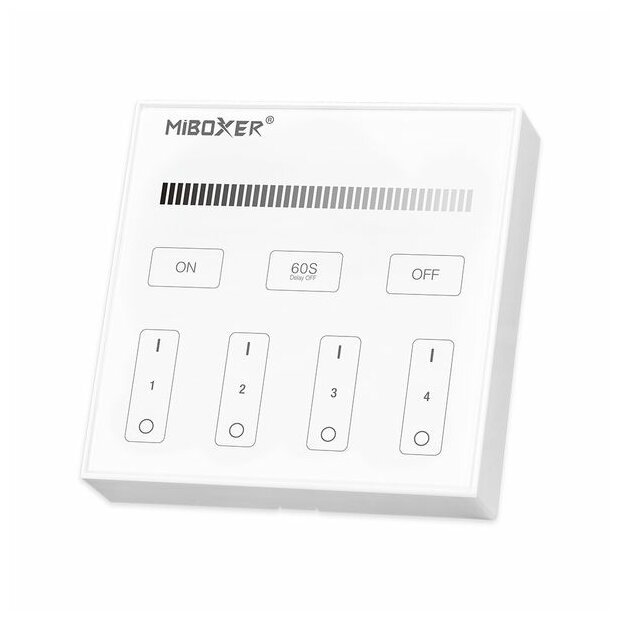 MiBoxer 2.4GHz Wandsteuerung | single colour | 4 Zonen| Gehäusefarbe: weiß l Model B1