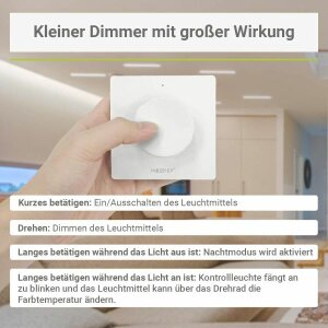 MiBoxer Wandschalter / Drehdimmer mit Magnethalter | CCT...