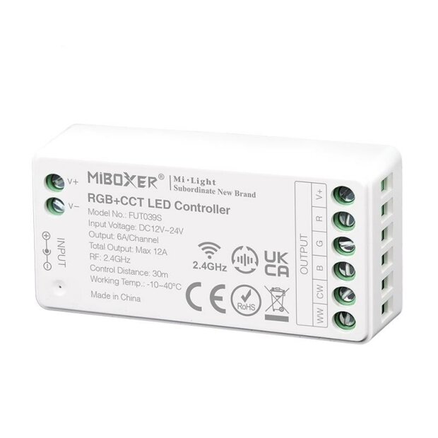 MiBoxer Controller | RGB + CCT | 5Kanal l  2.4GHz | Weiß | Model FUT039S