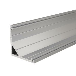 Profil, Eck-Profil AV-03-12, 12 - 13,3 mm LED Stripes, Aluminium, Silber, Eloxiert, Tiefe: 2500 mm,