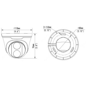 BALTER X ECO IP Eyeball Kamera mit 4.0MP, 2.8mm, Nachtsicht 30m, WDR 120dB, VCA, Privatzonen, Mikrofon, PoE/12V DC, IP67