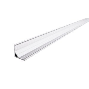 Profil, Eck-Profil AV-03-12, 12 - 13,3 mm LED Stripes, Aluminium, Weiß, Eloxiert, Tiefe: 2000 mm, Br