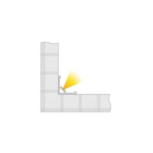 Profil, Eck-Profil AV-03-12, 12 - 13,3 mm LED Stripes, Aluminium, Weiß, Eloxiert, Tiefe: 2000 mm, Br