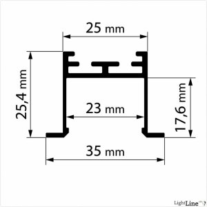 Light Line Profil LL 35 F eloxiert, 2m