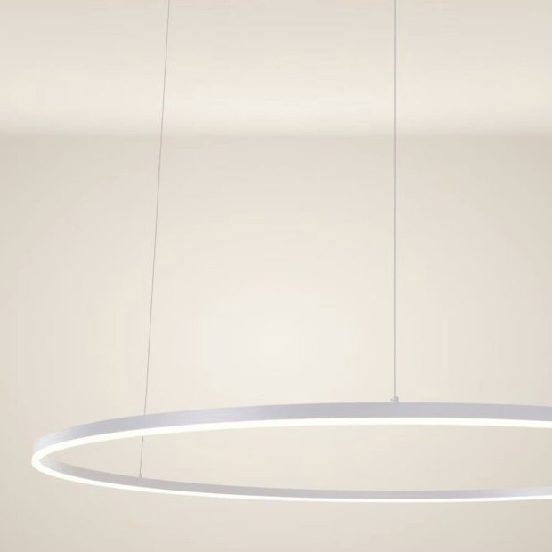 s.luce LED Ring Pendelleuchte rund Direkt oder Indirekt, Ø 120cm, Weiß