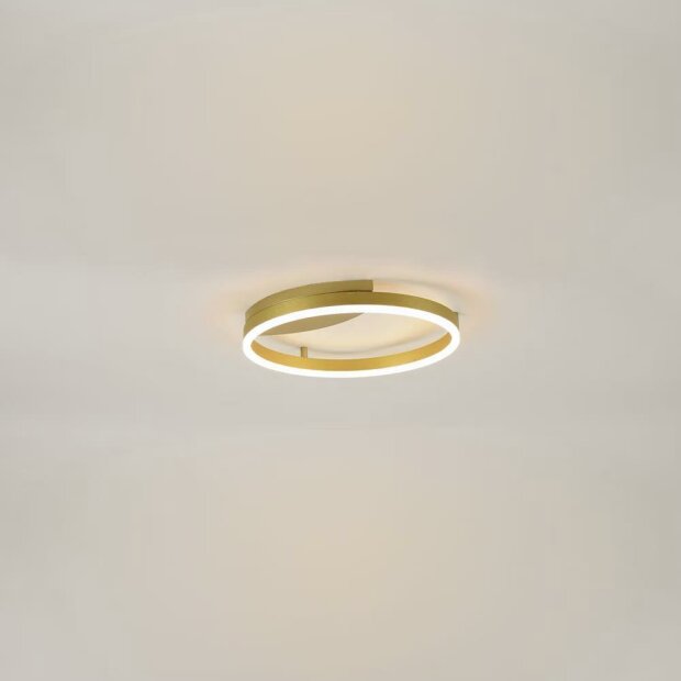 s.luce LED Ring Wandlampe & Deckenleuchte, Dimmbar modern rund, Ø 40cm, Gold