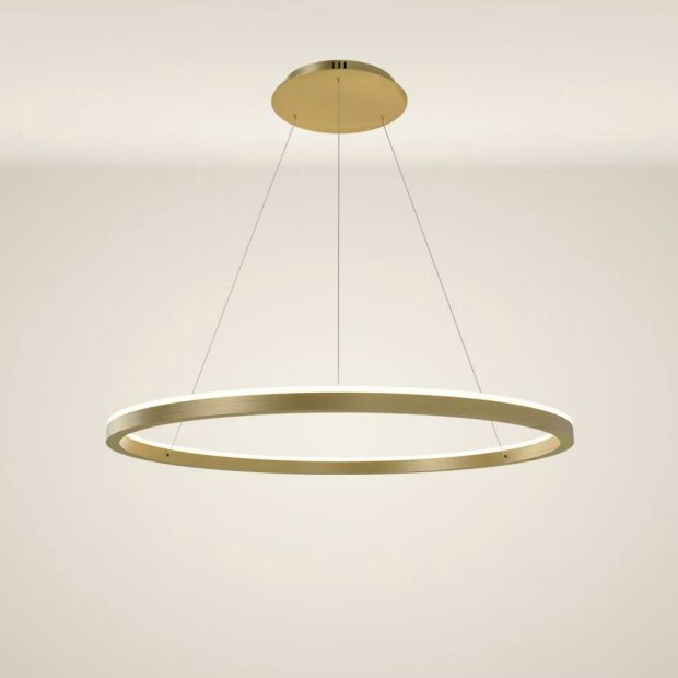 s.luce LED Ring Pendelleuchte rund Direkt oder Indirekt, Ø 80cm Gold