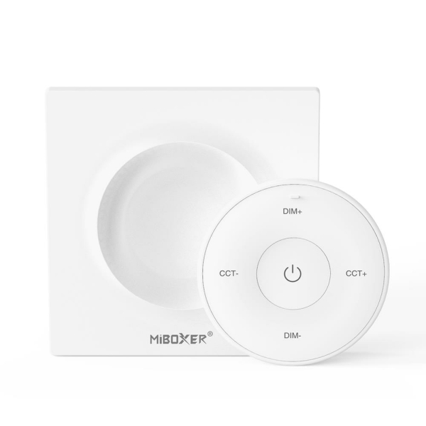 MiBoxer Wandschalter Mini Remote 2.4 GHz| CCT + Dimmen l Gehäusefarbe: weiß l Model K2