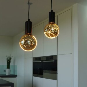 LED Illusion Globe 125 two crescent smokey grau|E27| 8 W (35 W)|400 Lm|1.900 K|