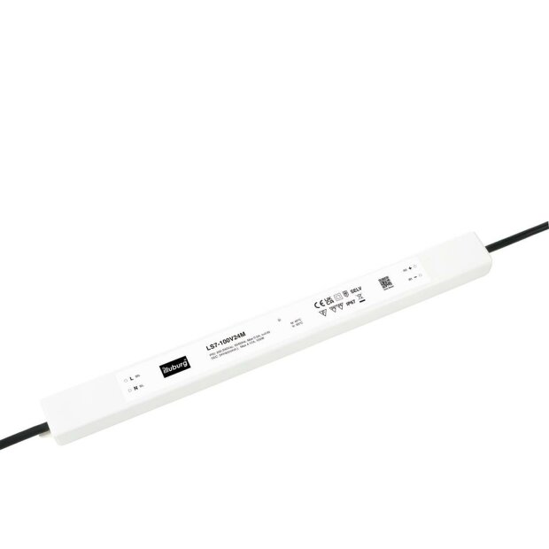 Iluburg 24V 100W LED-Netzteil Konstantspannung, IP67  Slim