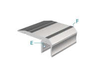 Profil, Treppenstufen-Profil AL-02-10, 10 - 11,3 mm LED Stripes, Aluminium, Silber, Eloxiert, Tiefe: