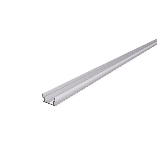 Profil, IP-Profile, U-flach AU-04-12, 12 - 13,3 mm LED Stripes, Aluminium, Silber, Eloxiert, Tiefe: