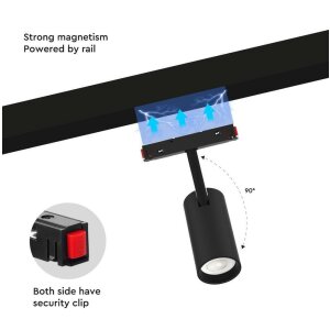 MiBoxer 12W 3-Phasen-Strahler  l 48V l Magnetisch l RGB + CCT l ZigBee 3.0 + 2.4GHz l schwarz l MF2-12A-RF