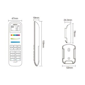 MiBoxer RGB+CCT Fernbedienung 100 Zonen mit Display...